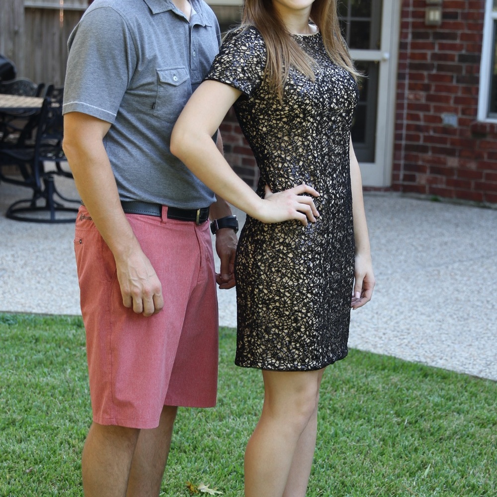 Aidan by Aidan Mattox semi formal black sequin dress
